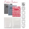 Better Office Products 36 Photo Mini Photo Album, 4in. x 6in. Flexible Cover W/Removable Inserts, Clear View Frt Cvr, 6PK 32101